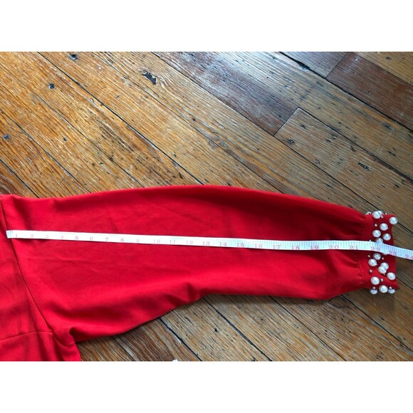 H&M Dress Women’s 6 Pearl Embellished Cuffs A Line Button Evening Classy - Picture 10 of 10